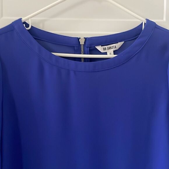 BB Dakota Blue Crepe Shift Dress - Picture 3 of 6